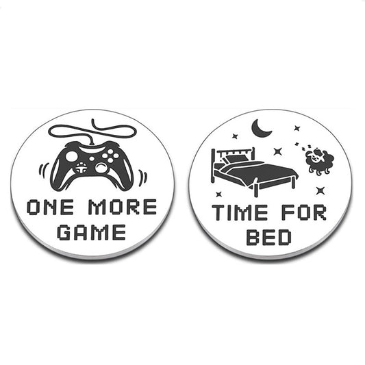 Go to Bed Decision Coin Stainless Steel Engraved Side 30mm