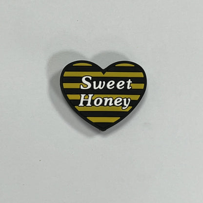 20pcs Silicone Focal Beads Glow In The Dark Animal Bee With Printed Text 10
