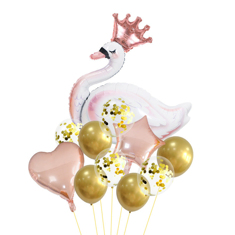 Swan Foil Balloon Set Valentine’s Day Proposal Party Decoration
