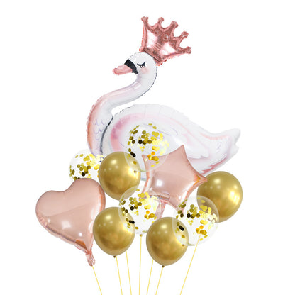 Swan Foil Balloon Set Valentine’s Day Proposal Party Decoration