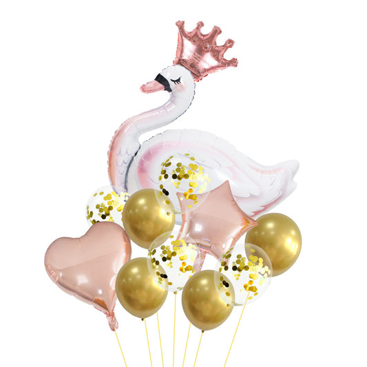 Swan Foil Balloon Set Valentine’s Day Proposal Party Decoration