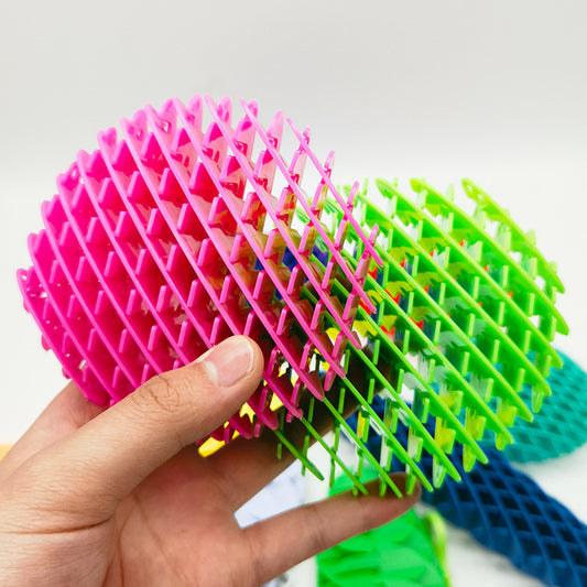 Plastic Fidget Worm Telescopic Net Deformable Sensory Fidget Toy