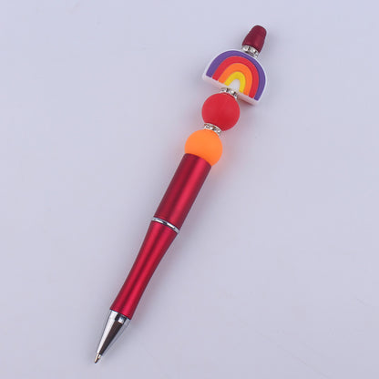 Rainbow Silicone Beaded Pens Ballpoint Pen Office School Supplies 7