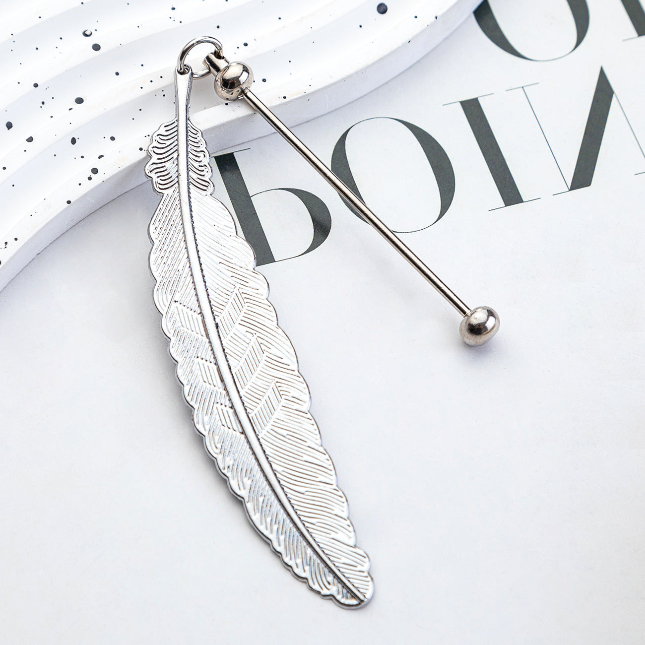 Beadable Feather Bookmarks Metal DIY Craft Supplies 19.6x2.4cm 8