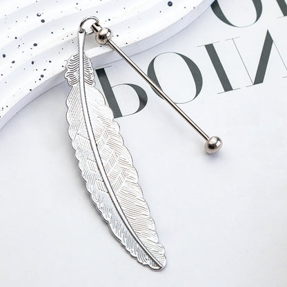Beadable Feather Bookmarks Metal DIY Craft Supplies 19.6x2.4cm 8
