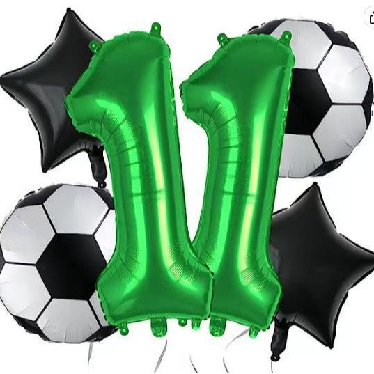 Green Digital Football Foil Balloon Set Birthday Party Decoration 2Set 32 Inch 16