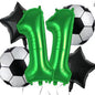 Green Digital Football Foil Balloon Set Birthday Party Decoration 2Set 32 Inch 16