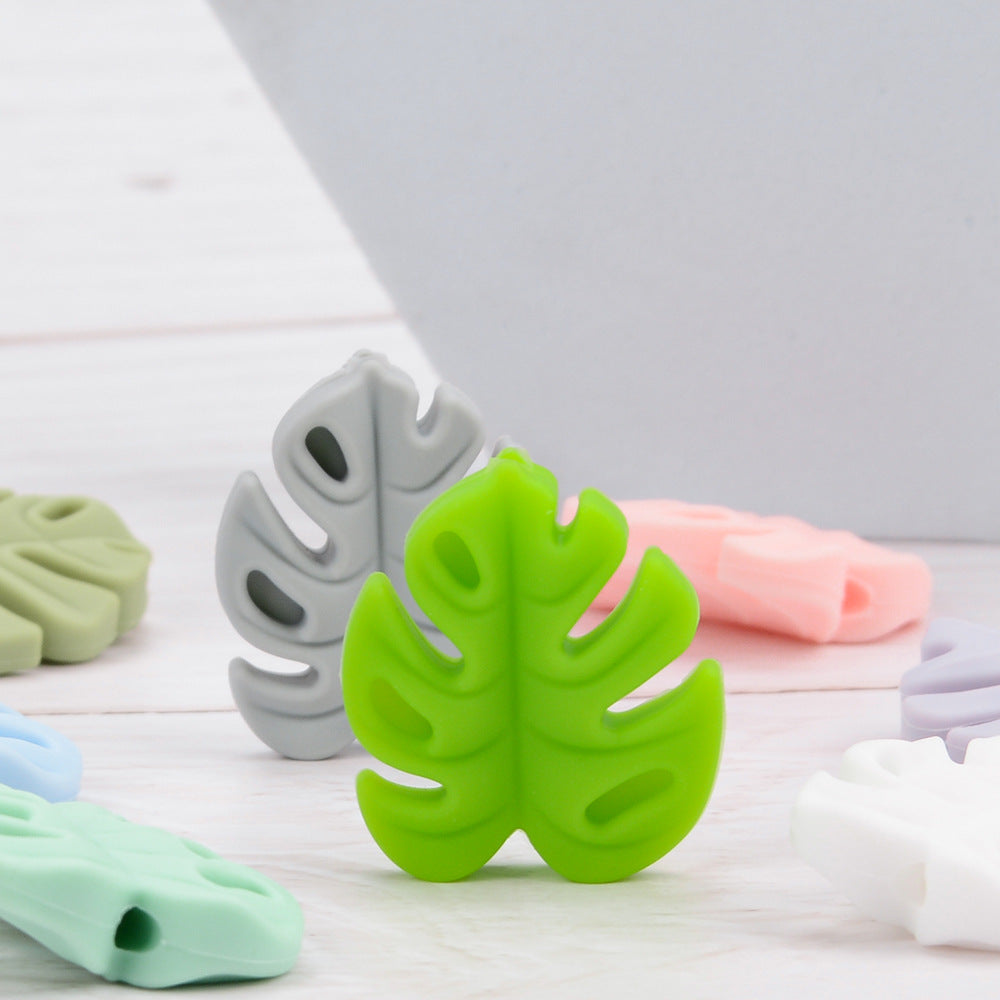20pcs Silicone Focal Beads Leaf Shape Cutout Design 3