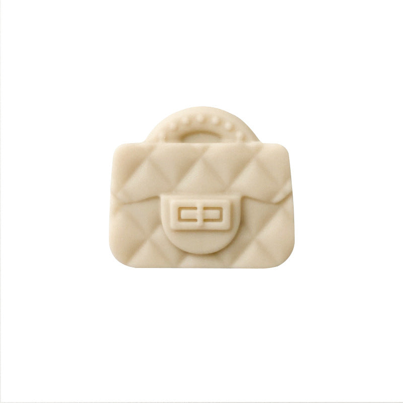 10pcs Silicone Focal Beads Bag Design Quilted Texture 9