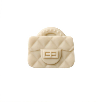 10pcs Silicone Focal Beads Bag Design Quilted Texture 9