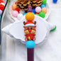 20Pcs Silicone 3D Focal Beads Christmas Deer Doll Sitting Pose 6