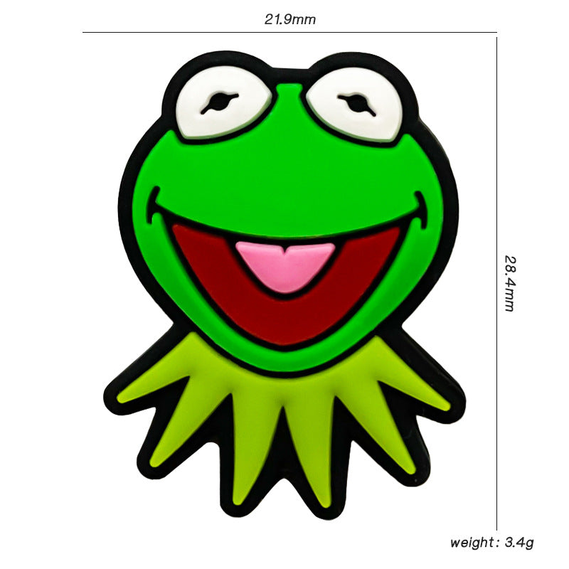 20Pcs Silicone Focal Beads Frog Face Front Facing 2