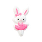 20pcs Silicone Focal Beads Bunny Wearing Dress and Bow 5