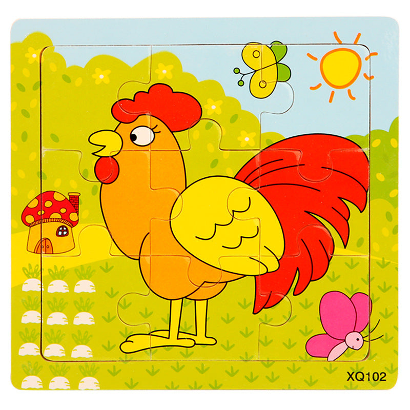 Wooden Puzzle Educational Toy 9 Pieces for Kids Early Development 52