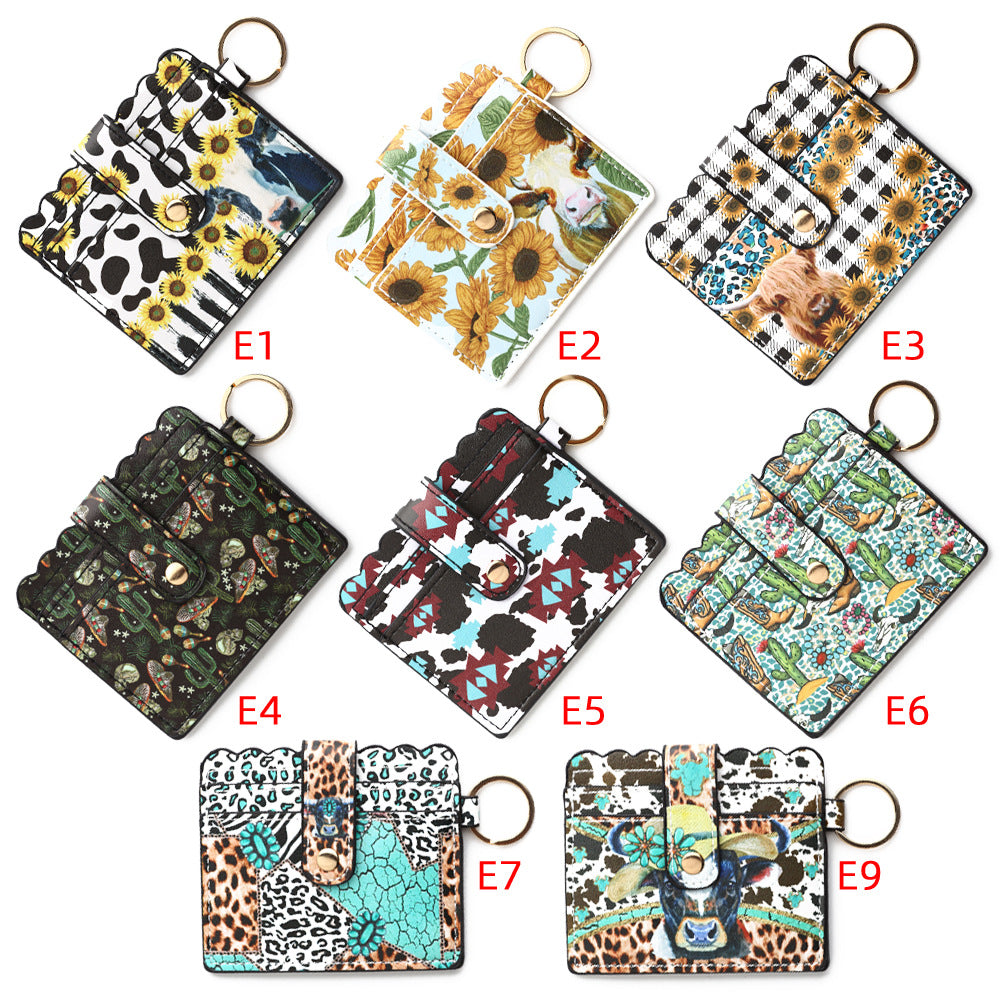 PU Leather Keychain Coin Purse Card Holder Compact Design 5