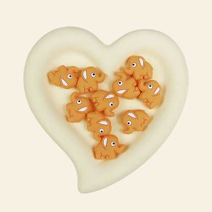 Silicone Focal Beads Elephant Animals Side Profile Design 2