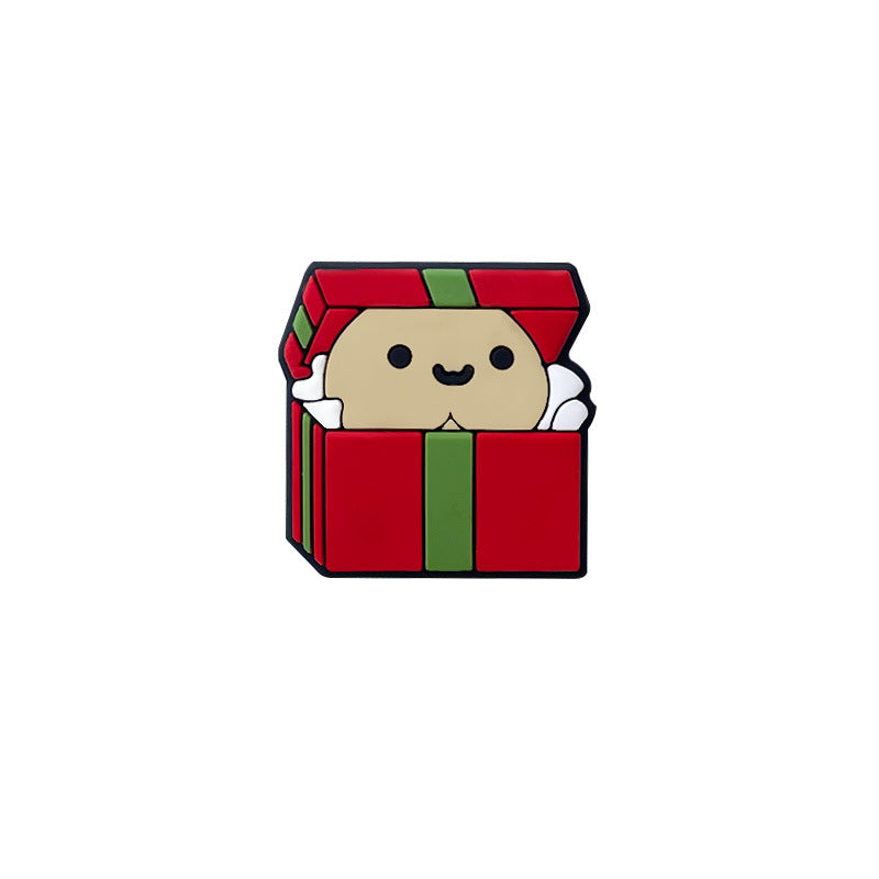 20pcs Silicone Focal Beads Christmas Gift Box Cartoon Design 7