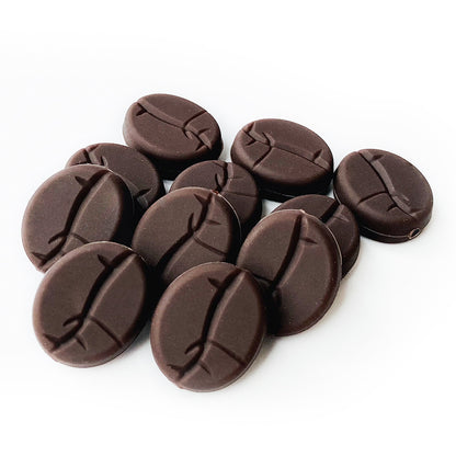 20Pcs Silicone Focal Beads Coffee Beans Oval Shape