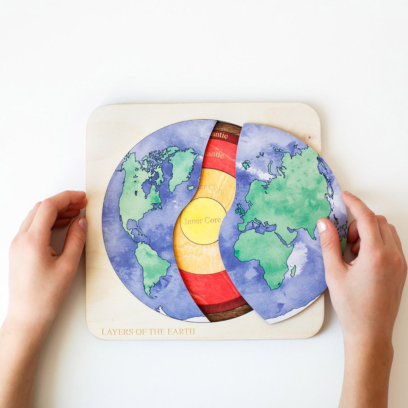 Wooden Earth Layer Puzzle Educational Toy for Kids 4