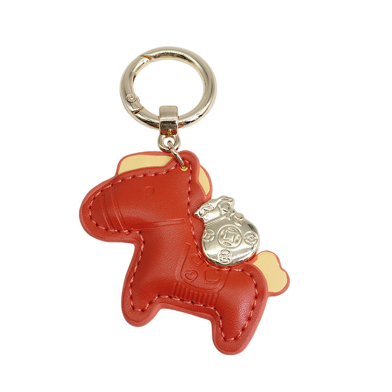 Pony Leather Keychain Cute Animal Charm for Bags and Keys 9
