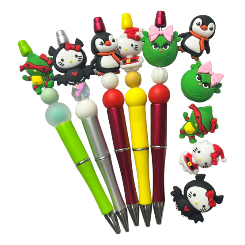 20Pcs Silicone 3D Focal Beads Christmas Cartoon Animals Variety 5
