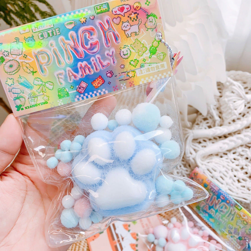 Plush Oversized Cat Paw Squishy Toy Soft Sensory Stress Ball 2 Pack 3