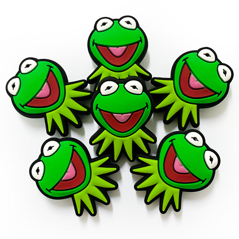 20Pcs Silicone Focal Beads Frog Face Front Facing