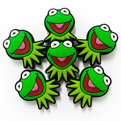 20Pcs Silicone Focal Beads Frog Face Front Facing