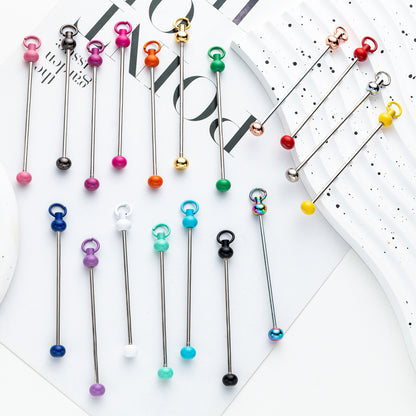Beadable Keychain Pole Metal Electroplated DIY Craft Supplies Accessories