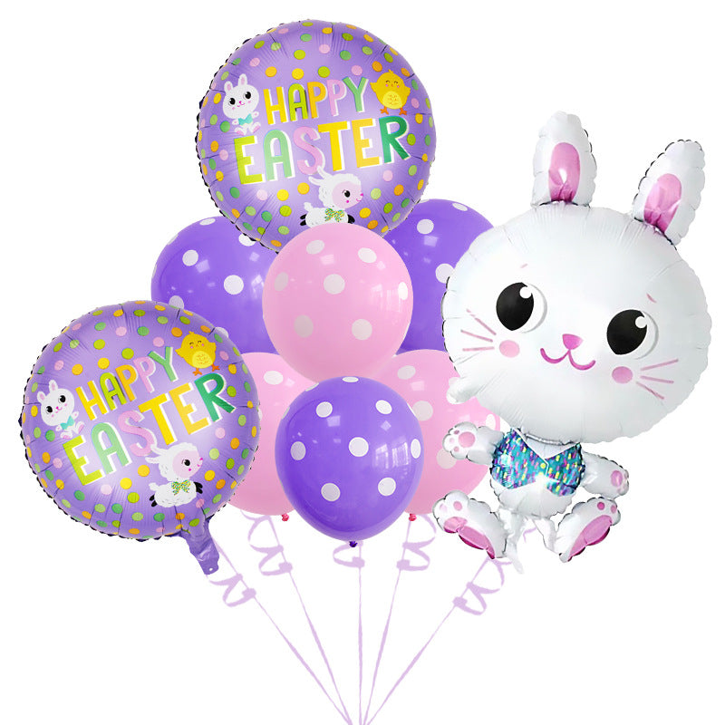 Easter Bunny Carrot Foil Balloon Set Party Decoration 5