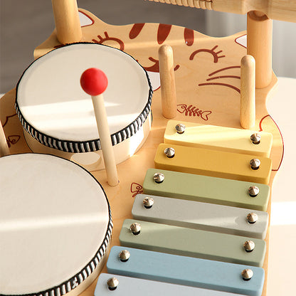 Wooden Orff Percussion Instrument Piano Drum Musical Toy 4