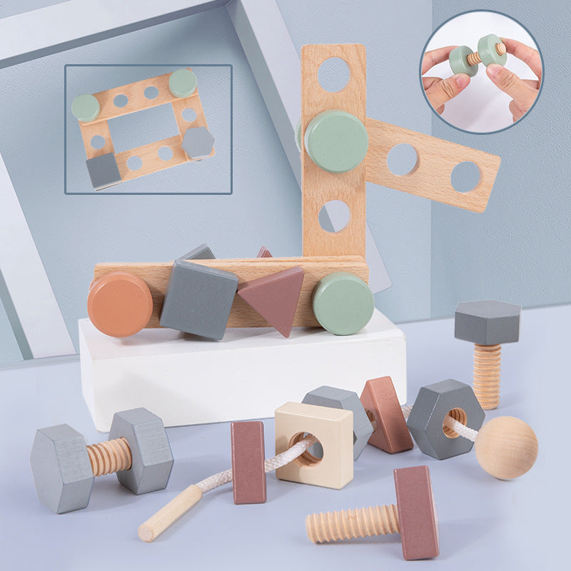 Wooden Screw Geometry Montessori Toys Fine Motor Skills