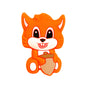 20pcs Silicone Focal Beads Squirrel Holding Acorn Design 8