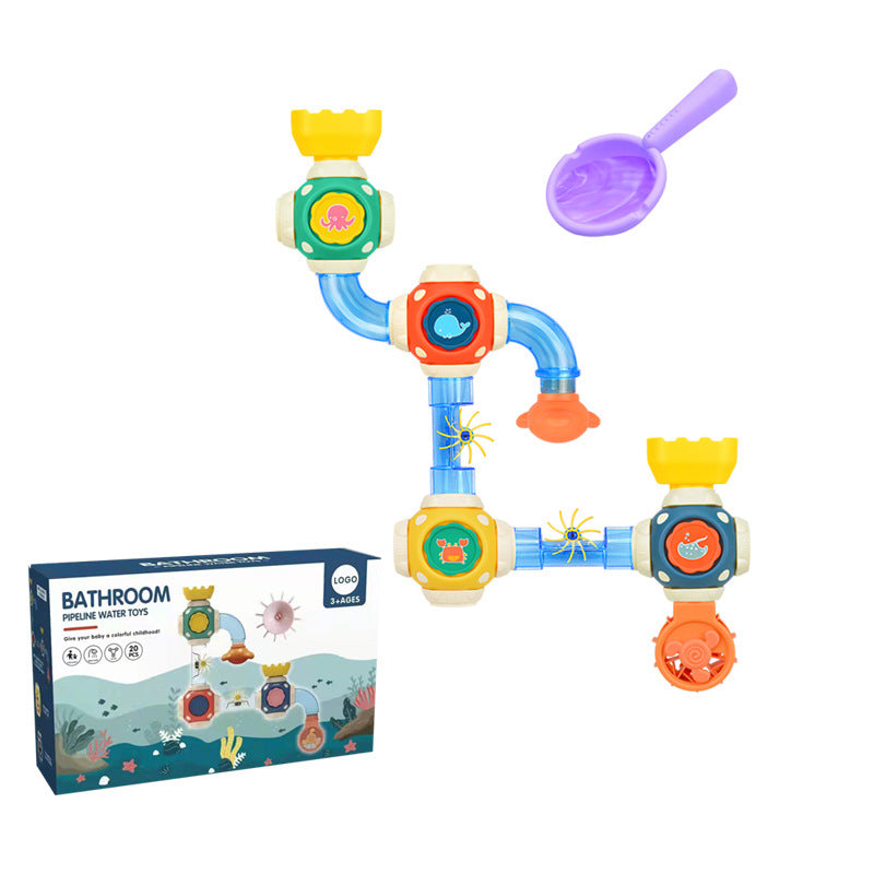 Pipe Waterwheel Spinner Bath Toy Plastic for Babies and Toddlers 3