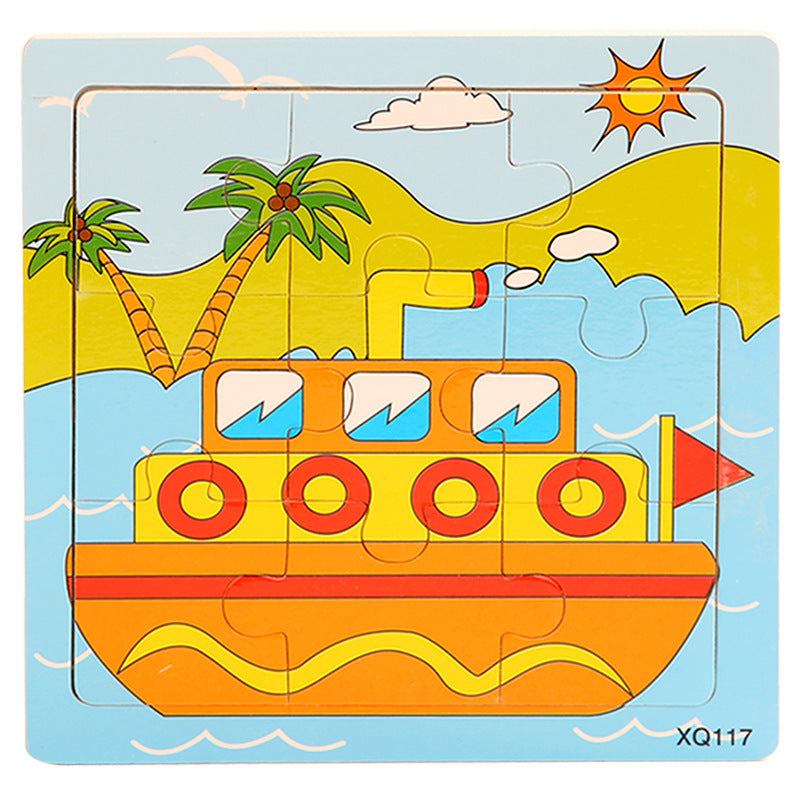 Wooden Puzzle Educational Toy 9 Pieces for Kids Early Development 47