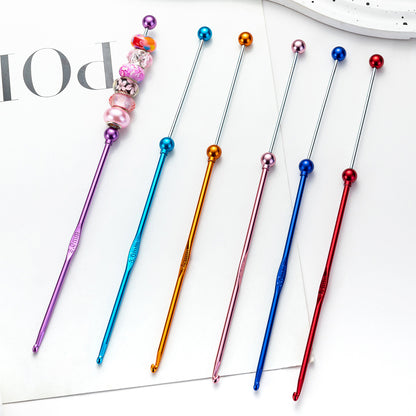 Beadable Crochet Hooks Metal DIY Craft Tool 3.0mm-6.0mm Sizes