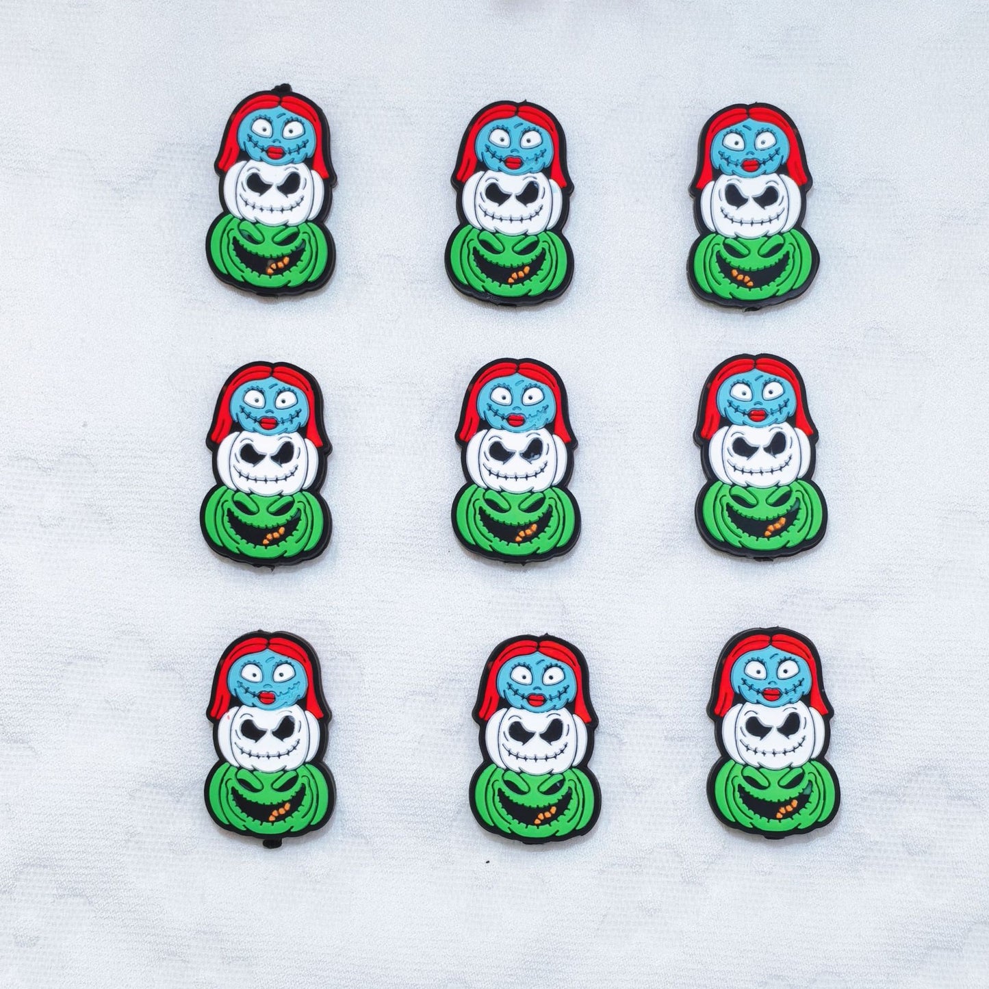 20Pcs Silicone Focal Beads Pumpkin Ghost Bride Design 5