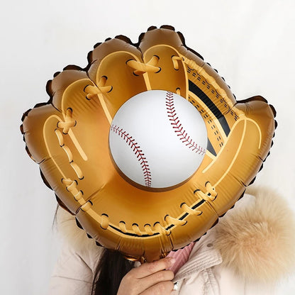 Baseball Foil Balloon Set One Year Birthday Party Decoration 9pcs 3