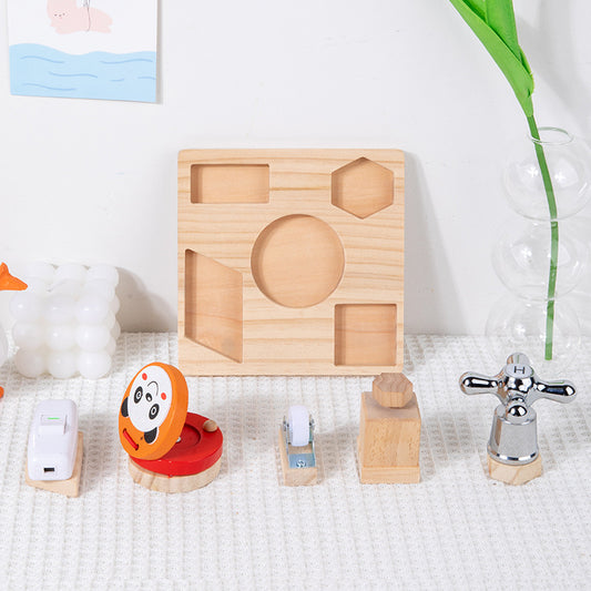 Wooden Shape Pairing Montessori Toys Busy Board for Kids