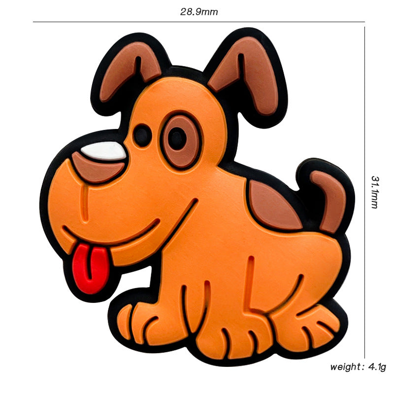 20Pcs Silicone Focal Beads Puppy Sitting Pose Orange 3