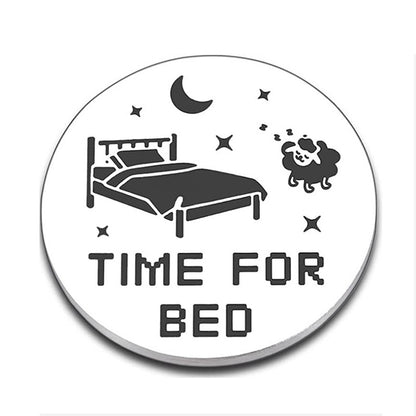 Go to Bed Decision Coin Stainless Steel Engraved Side 30mm 4