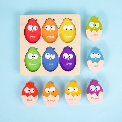 Wooden Montessori Toys Color Identification Pairing Puzzle 5