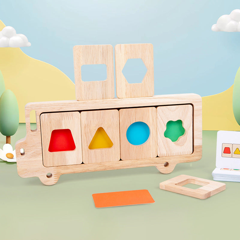 Wooden Montessori Toys Color Shape Matching Puzzle for Toddlers 2