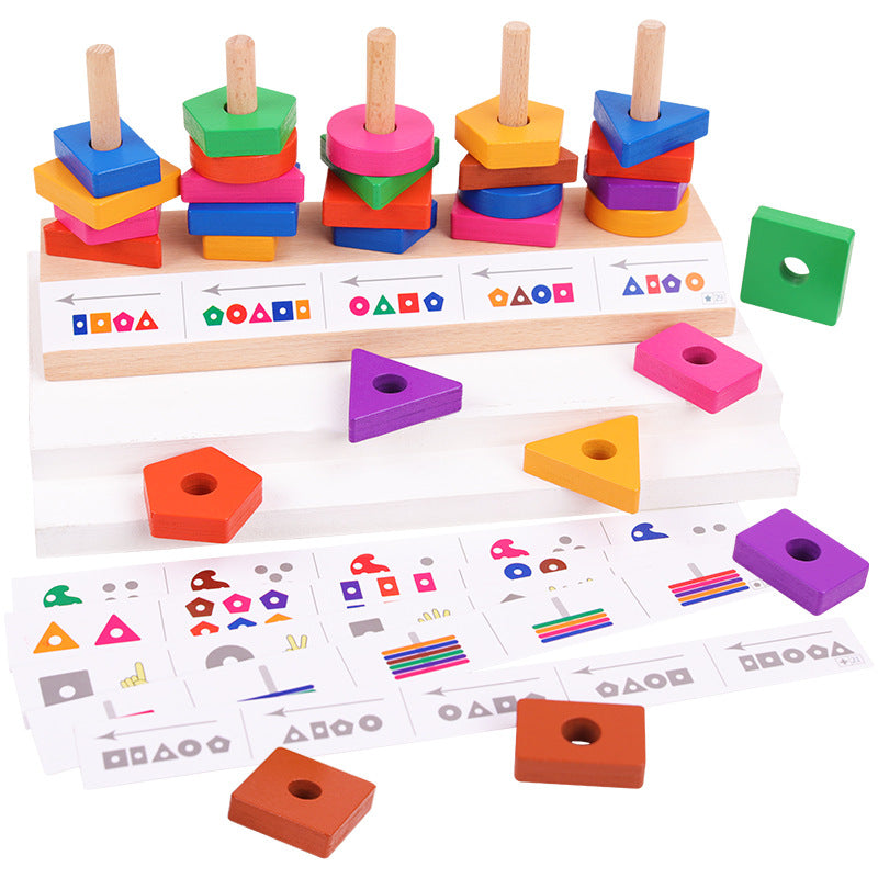 Wooden Geometric Matching Montessori Toys Sorting Toy for Toddlers