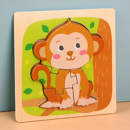 Wooden 3D Animal Puzzle Educational Toy for Kids 15cm 21