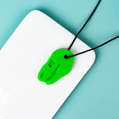Silicone Dinosaur Head Chew Necklace Sensory Fidget Toy 8