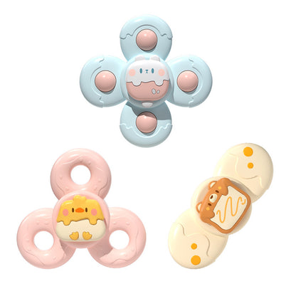 Dessert Themed Plastic Suction Cup Spinner Toys 3 Pack