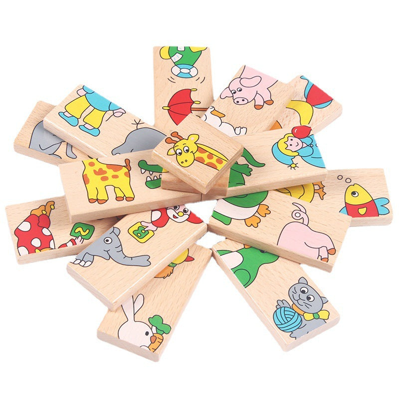Wooden Animal Blocks Puzzle Montessori Toys for Toddlers 5