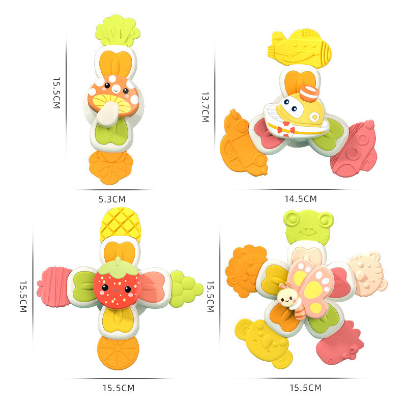 Mushroom Suction Cup Spinning Bath Toy for Toddlers
