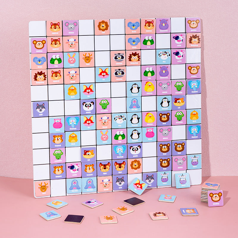 Wooden Magnetic Animal Montessori Toys Educational Board 30cm